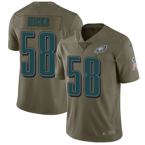 Nike Eagles #58 Jordan Hicks Olive Men's Stitched NFL Limited Salute To Service Jersey